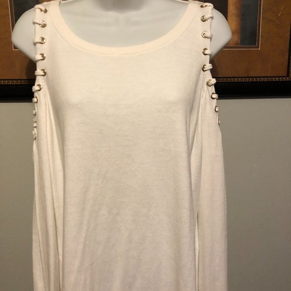 Michael Kors Cold Shoulder Whipstitch  Sweater - Picture 2 of 6